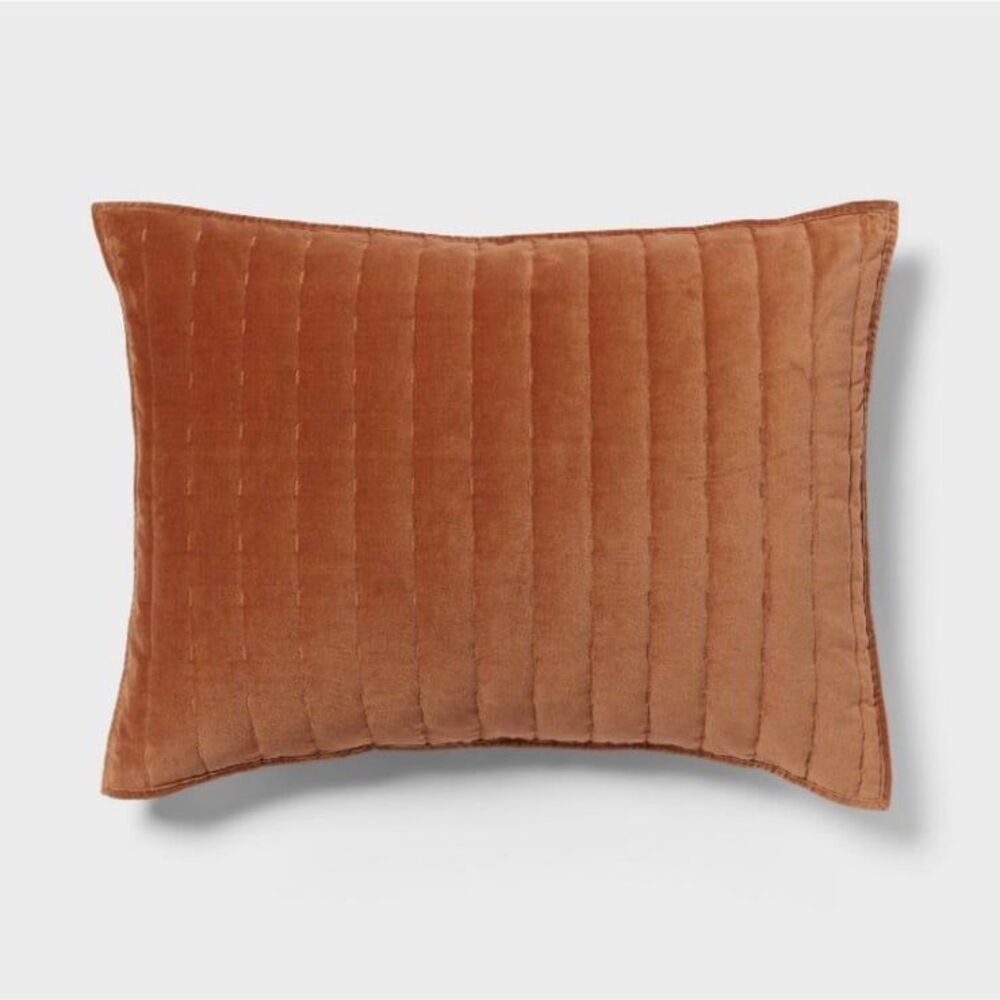 Threshold Channel Velvet Stitched Standard Bed Pillow Sham